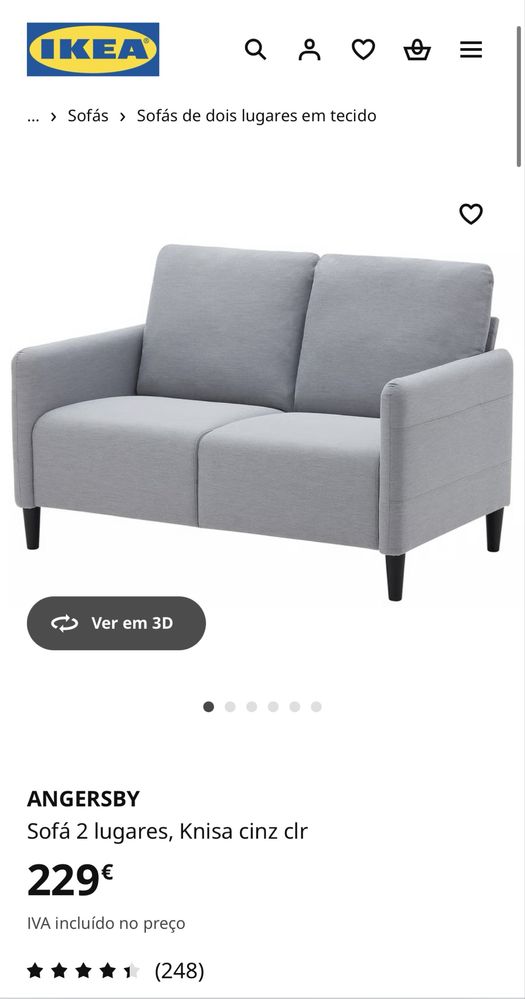 Sofá ikea 2 lugares - Angersby