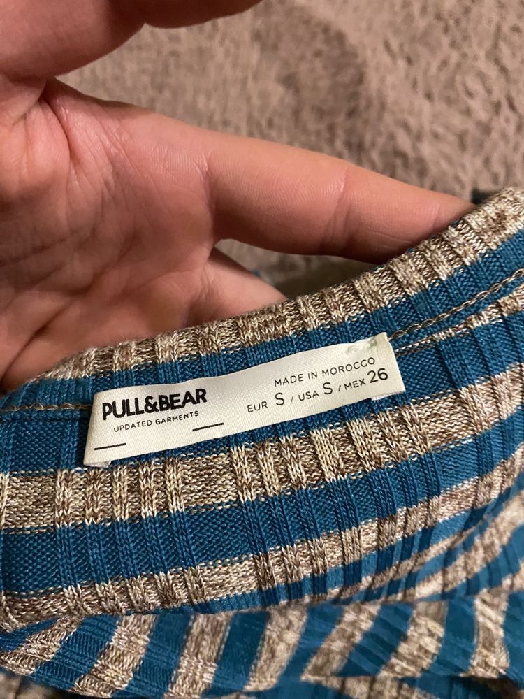 Bluzka z długim rękawem crop top Pull&Bear S nowy