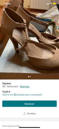 Sapatos usados uma vez