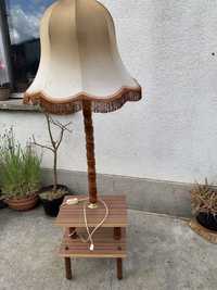Lampa stojąca ze stolikiem PRL