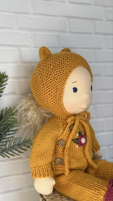 Вальдорфська лялька, кукла ручної роботи з набором одягу