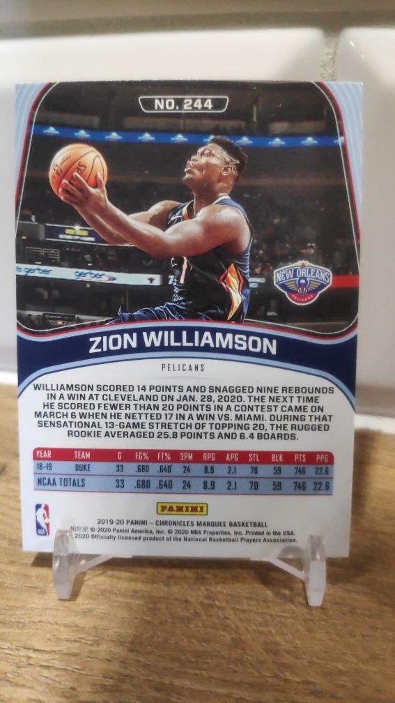 Sprzedam kartę NBA Zion Williamson RC