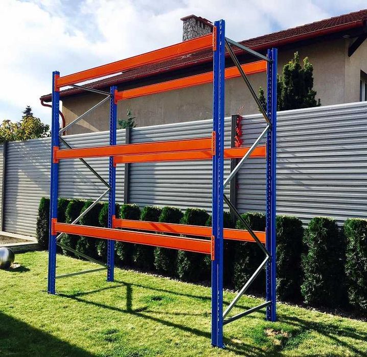 Regały paletowe magazynowe STOW Regał magazynowy paletowy H-2,8m L-2,7
