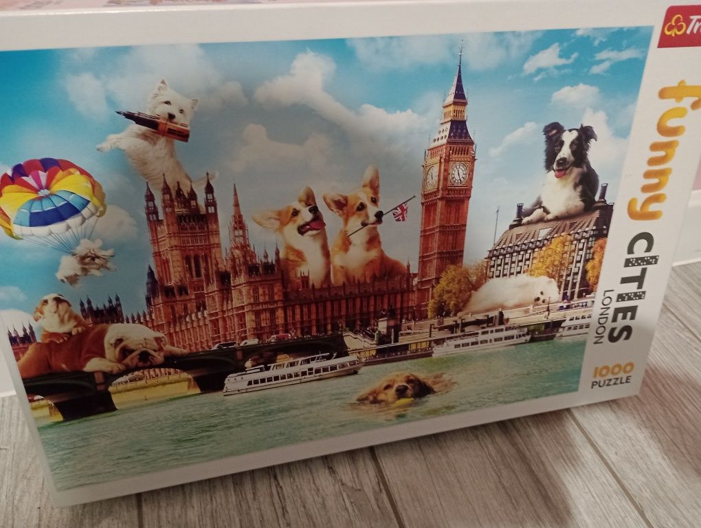 Puzzle Trefl 1000 psy w Londynie Funny Cities Londyn j.nowe