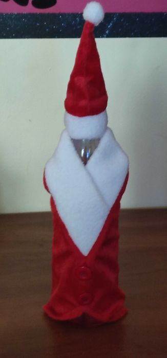 Świąteczny pokrowiec na butelkę Święty Mikołaj