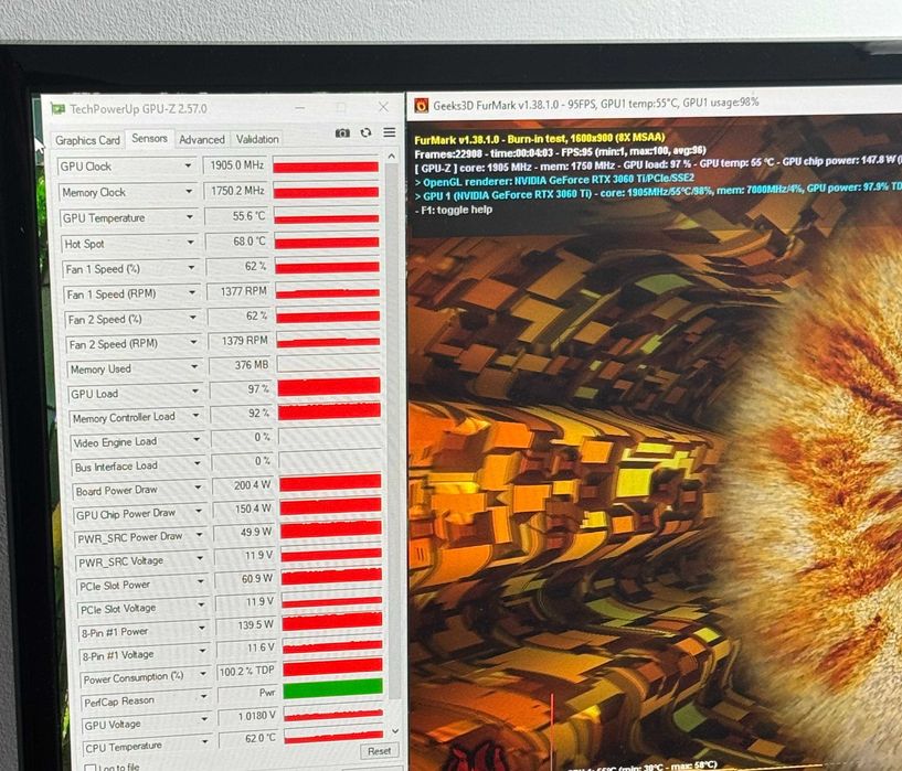 Karta graficzna ASUS TUF RTX 3060 Ti 8GB GDDR6 RGB Chłodna Cicha GW12M