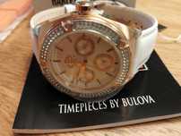 Harley Davidson Bulova Złoty Kryształki Wyjątkowy damski zegarek Nowy