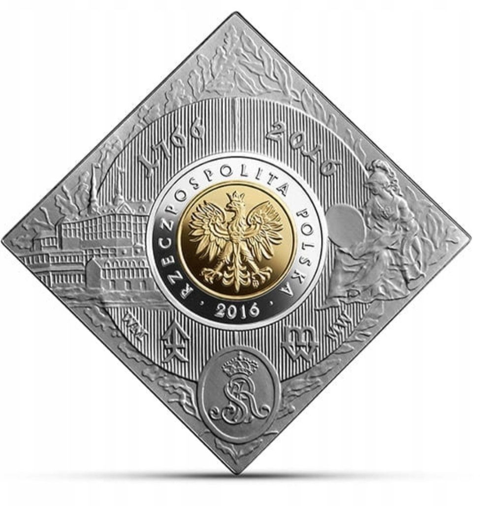 Moneta 5 zł srebrne 250 rocznica Mennicy Warszawskiej prezent