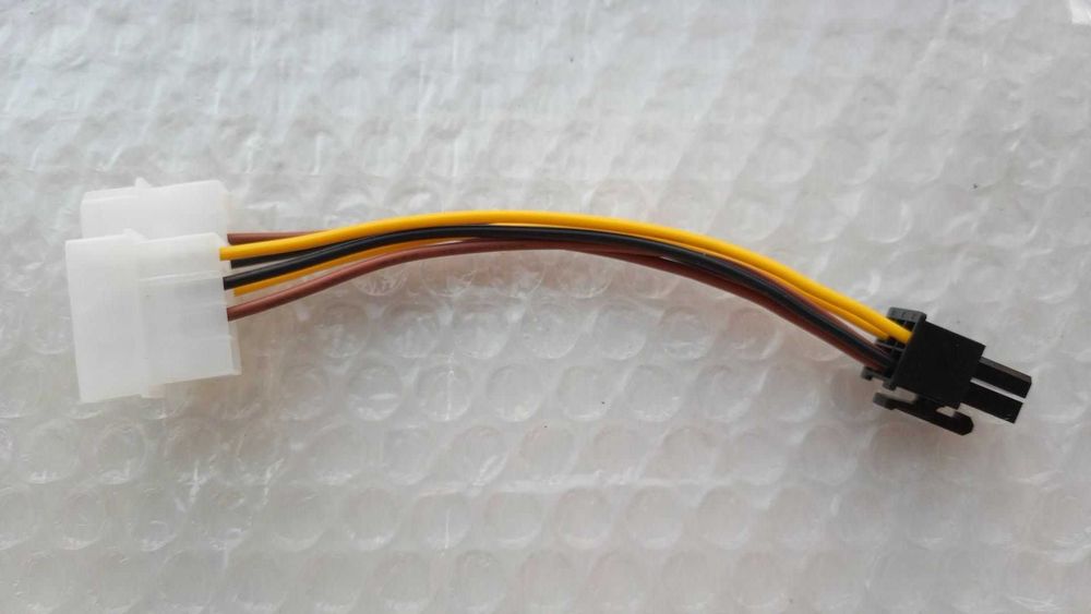 Переходник питания для видеокарты 6 pin / Molex 2 x IDE длина 15 см