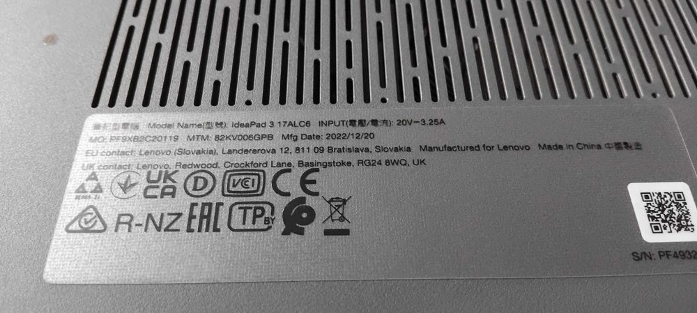 IdeaPad 3-17ALC6 laptop