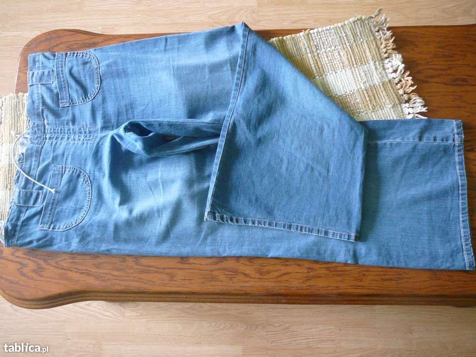 Spodnie ciążowe NIVENA JEANSY 40 42 L XL jeans niebieskie hipisowskie