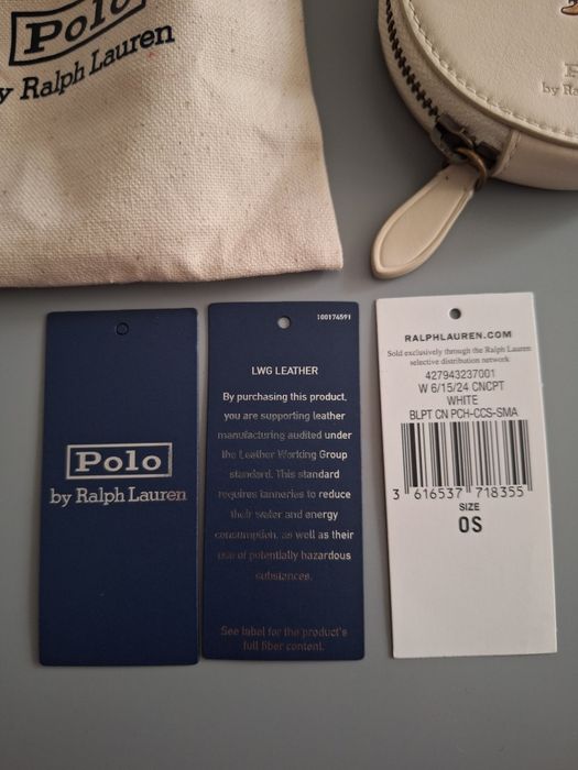 Ralph Lauren Polo Bear Miś, skórzany portfel, nowy z papierową metką