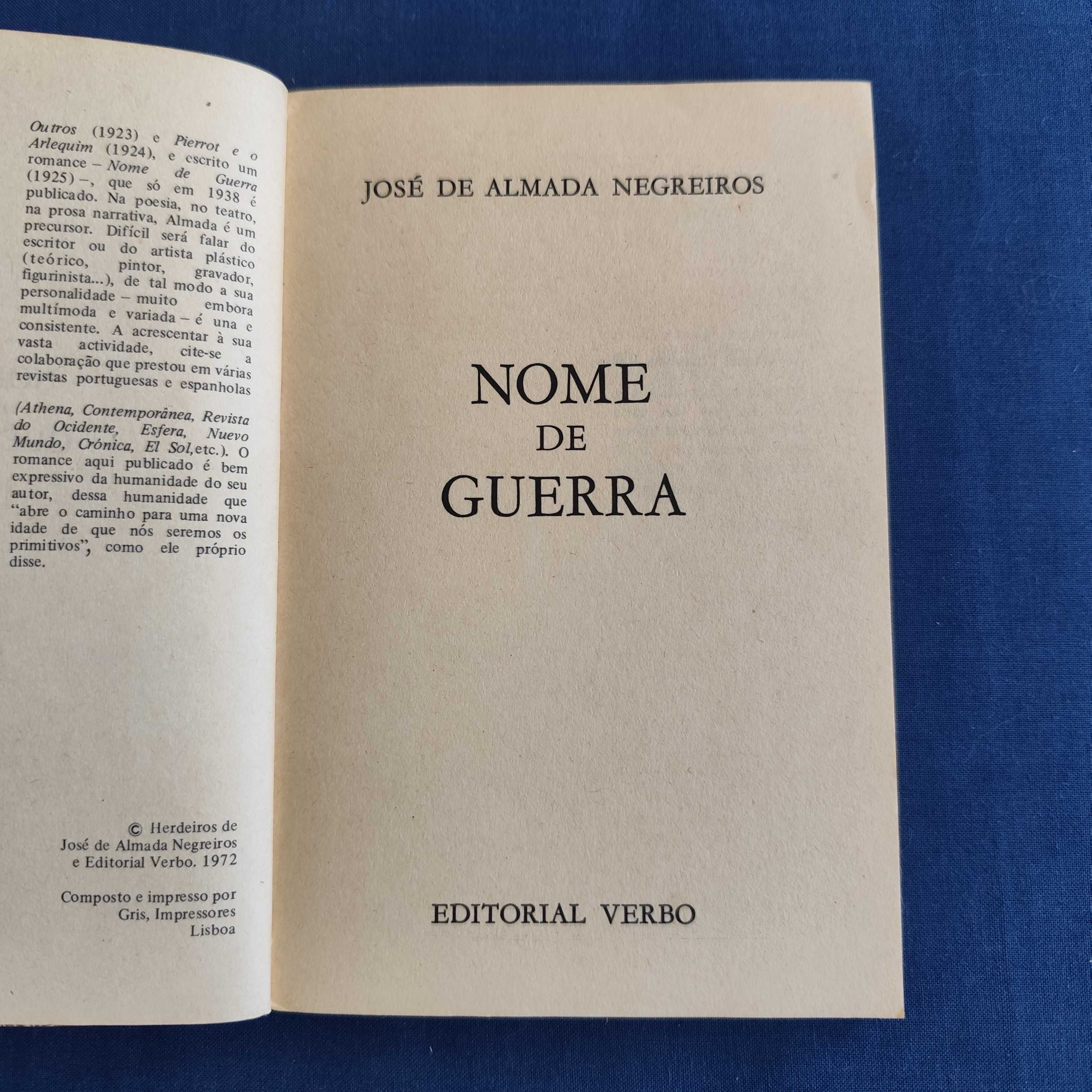 José de Almada Negreiros - Nome de Guerra