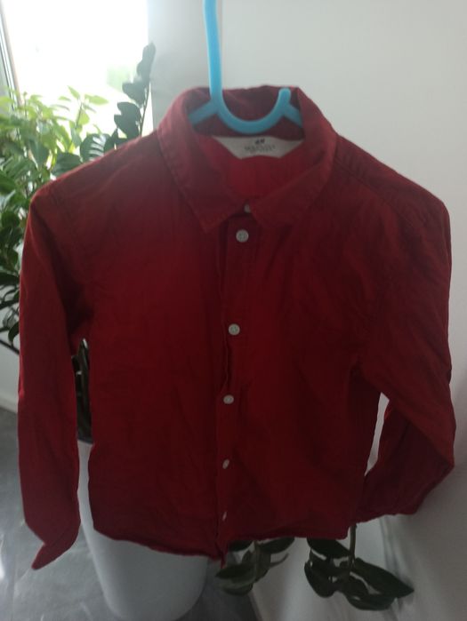 Koszula czerwona 122 h&m esja zdjęciowa mikolaj
