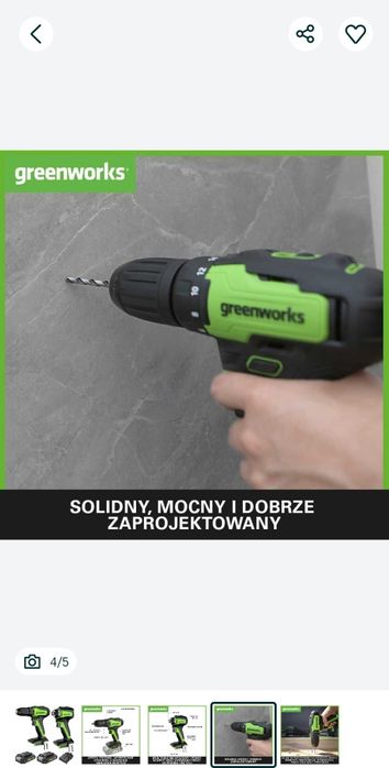 Greenworks Akumulatorowa Wiertarko-Wkrętarka i Zakrętarka Udarowa 24 V