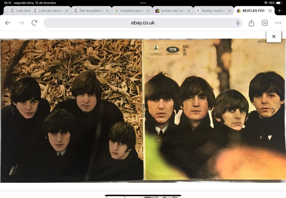 Dois vinis Beatles - Beatles for sale, nao tem capa