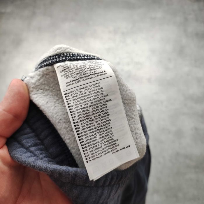 MĘSKIE Spodnie Dresowe Granatowe Bawełna Logo Haft Joggery Sport Nike