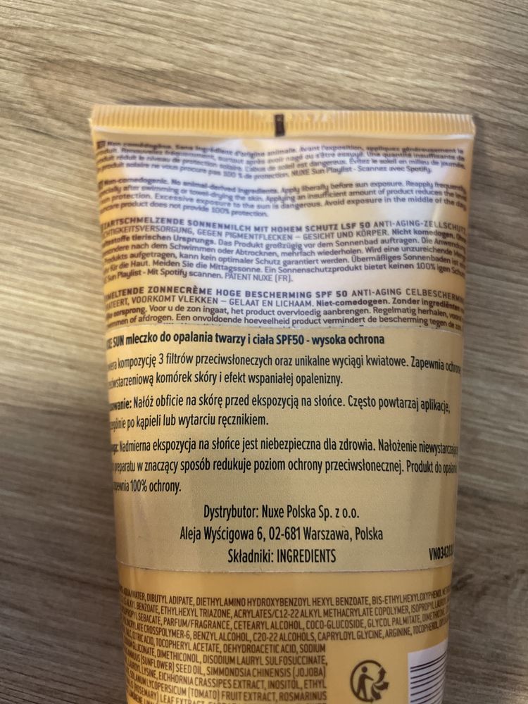 Nuxe Sun Krem do opalania twarzy i ciała SPF 50