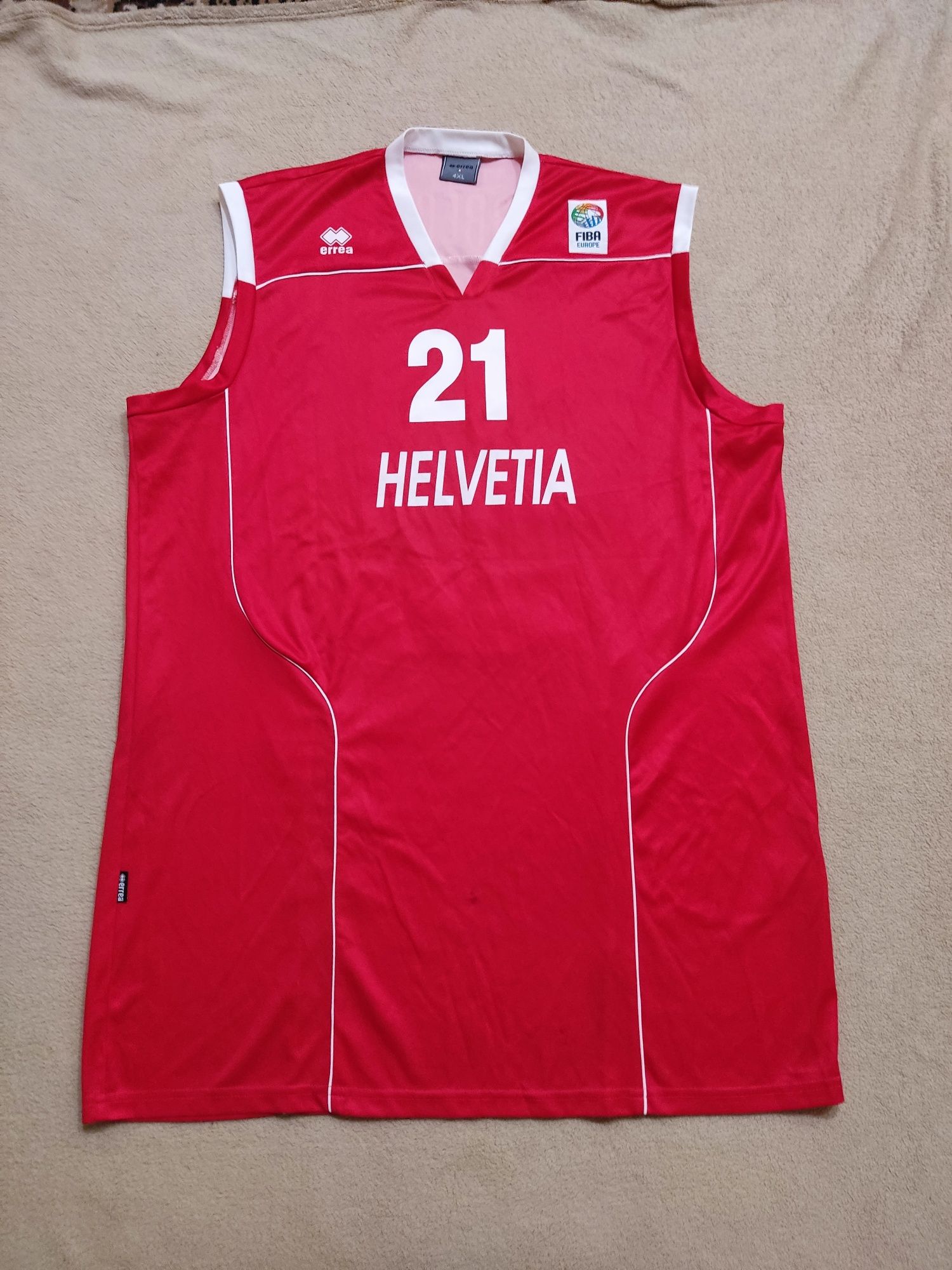 баскетбольна майка форма Helvetia Albrecht 21 fiba Europe Errea