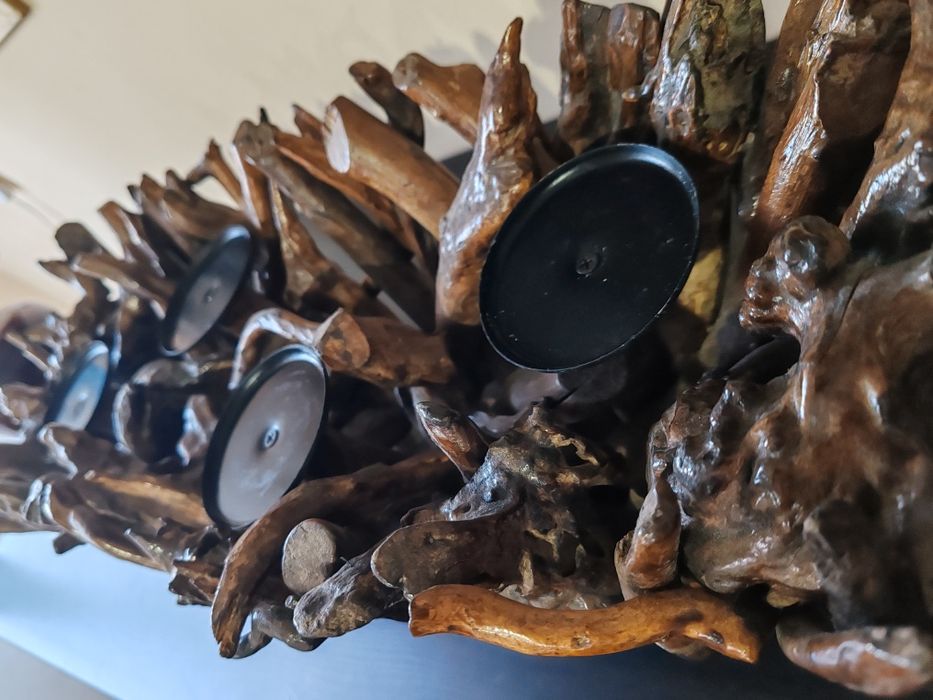 Castiçal x 2 em madeira