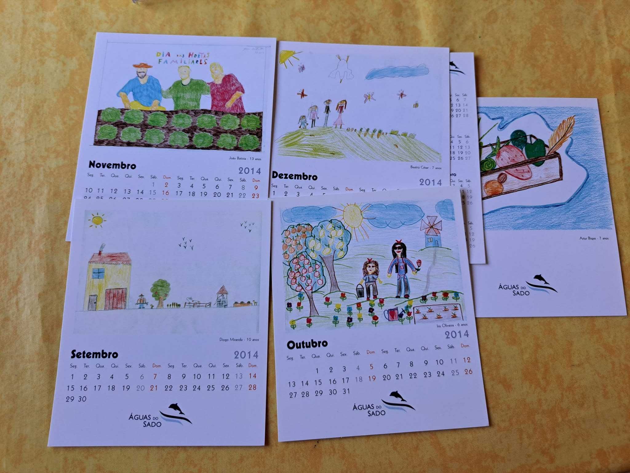 Calendário 2014 com desenhos infantis sobre Agricultura Familiar