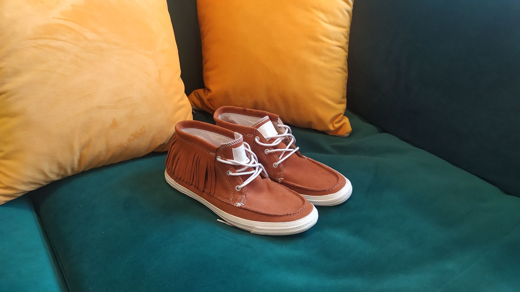 Мокасини/Кеди Конверс/Converse. Замша, бахрома. 41р/26,5см. Оригінал