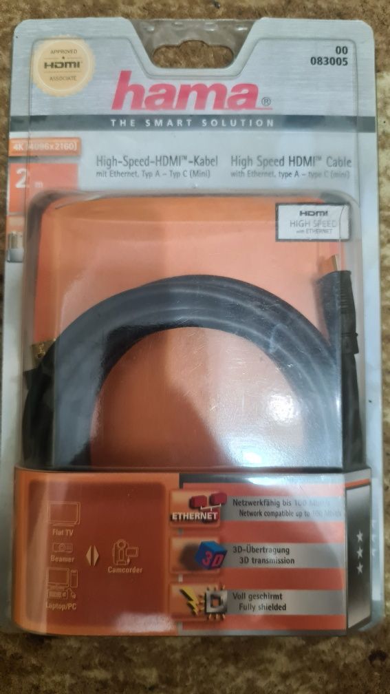 Кабель mini Hdmi 2k hama 2м mini hdmi