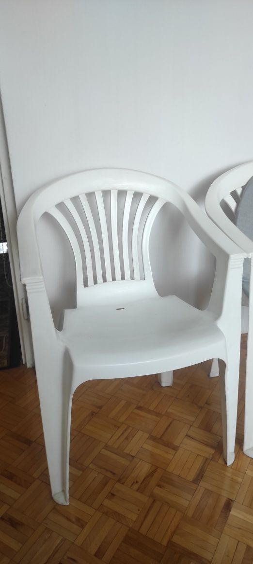 Krzesło balkon, taras białe. Poduszki gratis