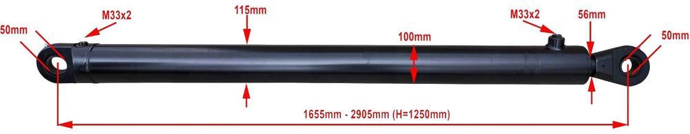 SIŁOWNIK hydrauliczny CYLINDER 100x56 skok 1250 WAŁ uprawowy [3843]