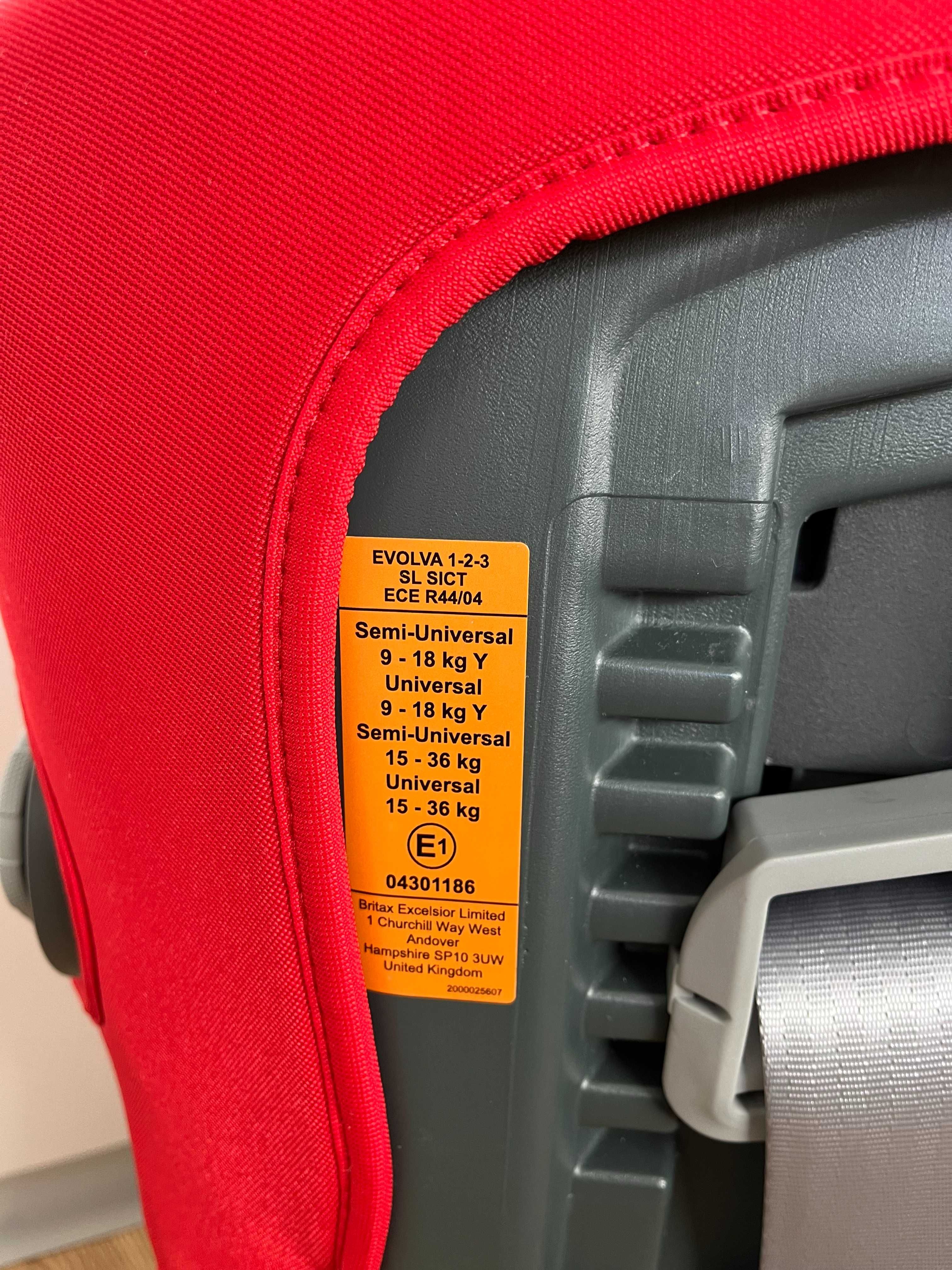 Cadeira auto Britax Romer 9-36kg EVOLVA 1-2-3 SL SICT