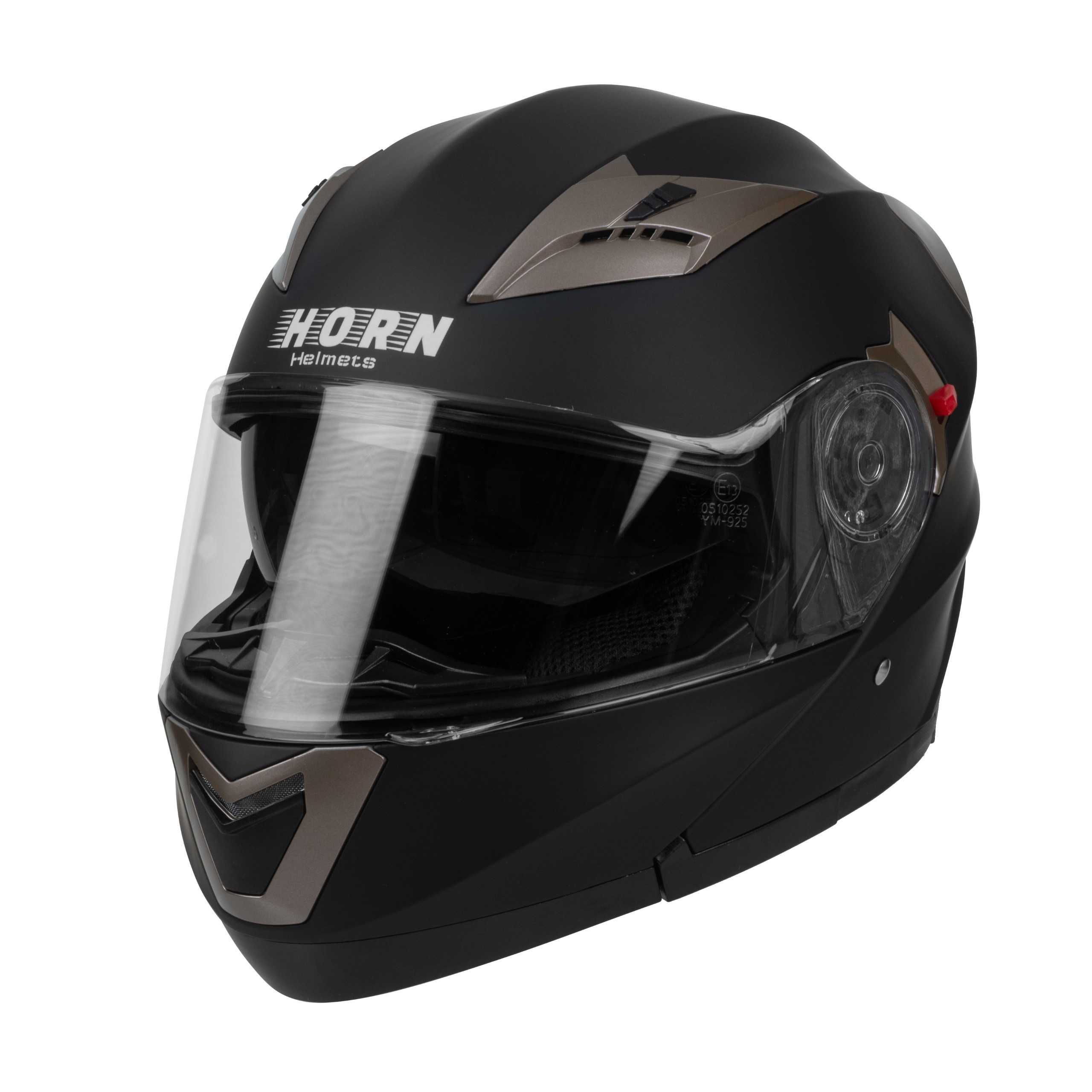 Kask motocyklowy Horn h925 szczękowy flip-up pod interkom, ECE22-06