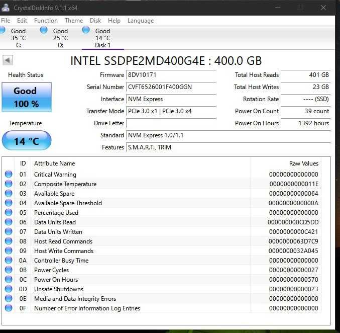 SSD корпоративные серверные  Intel P3700 Micron NVME Intel Optane