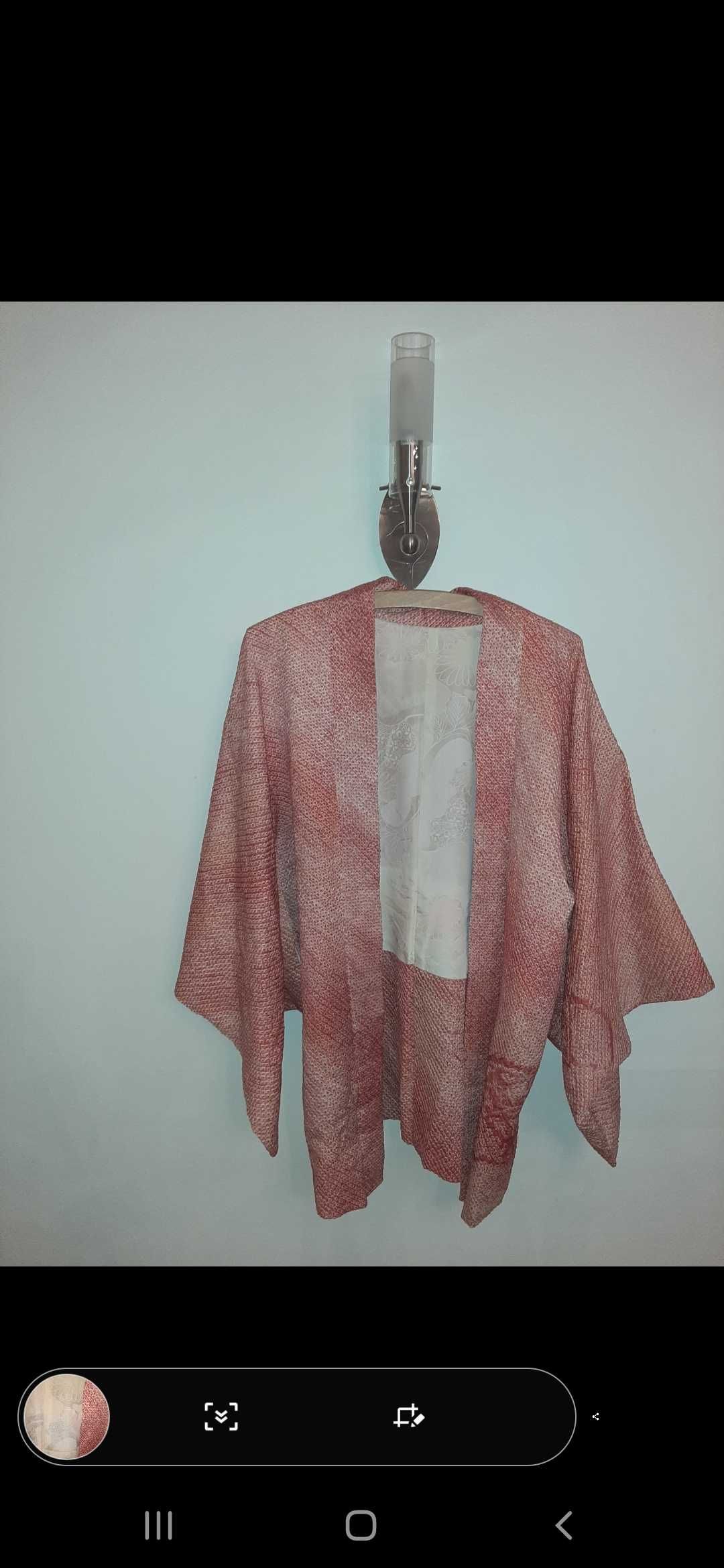 Kimono jedwab Japonia shibori reczna robota