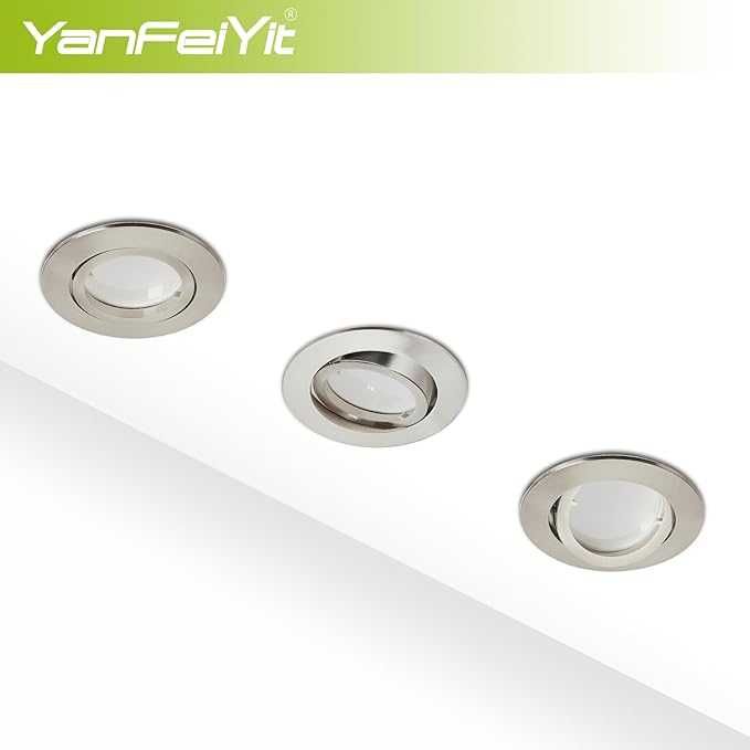 5x LED Reflektor do Zabudowy 3W Chrom, 3000k, Ciepła Biel, Ściemnialny