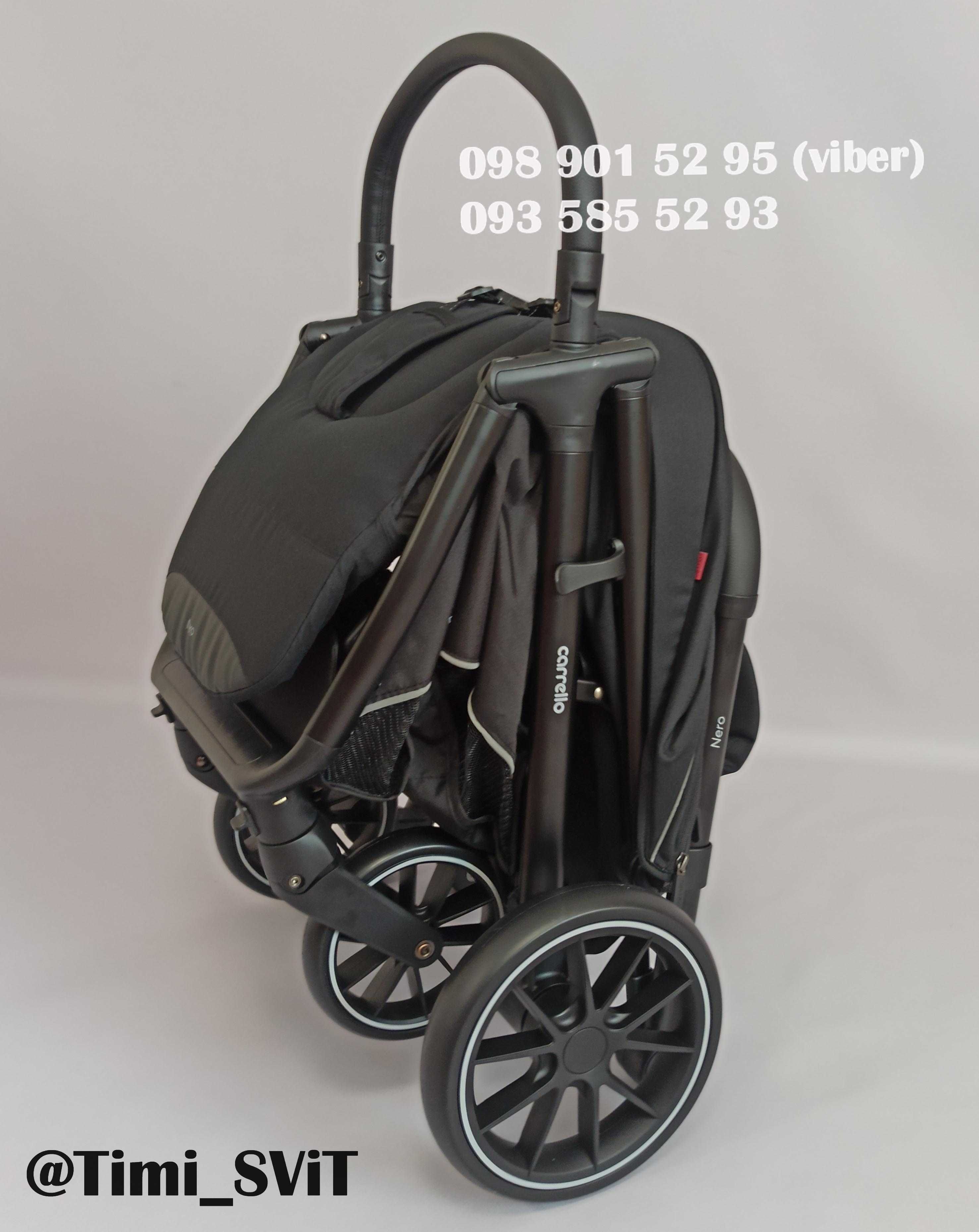Коляска Carrello Nero Детская прогулочная коляска Каррелло Неро Чёрная