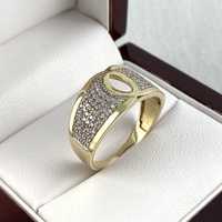 Niezwykły ZŁOTY pierścionek z cyrkoniami  PR. 585 (14K) rozmiar 19