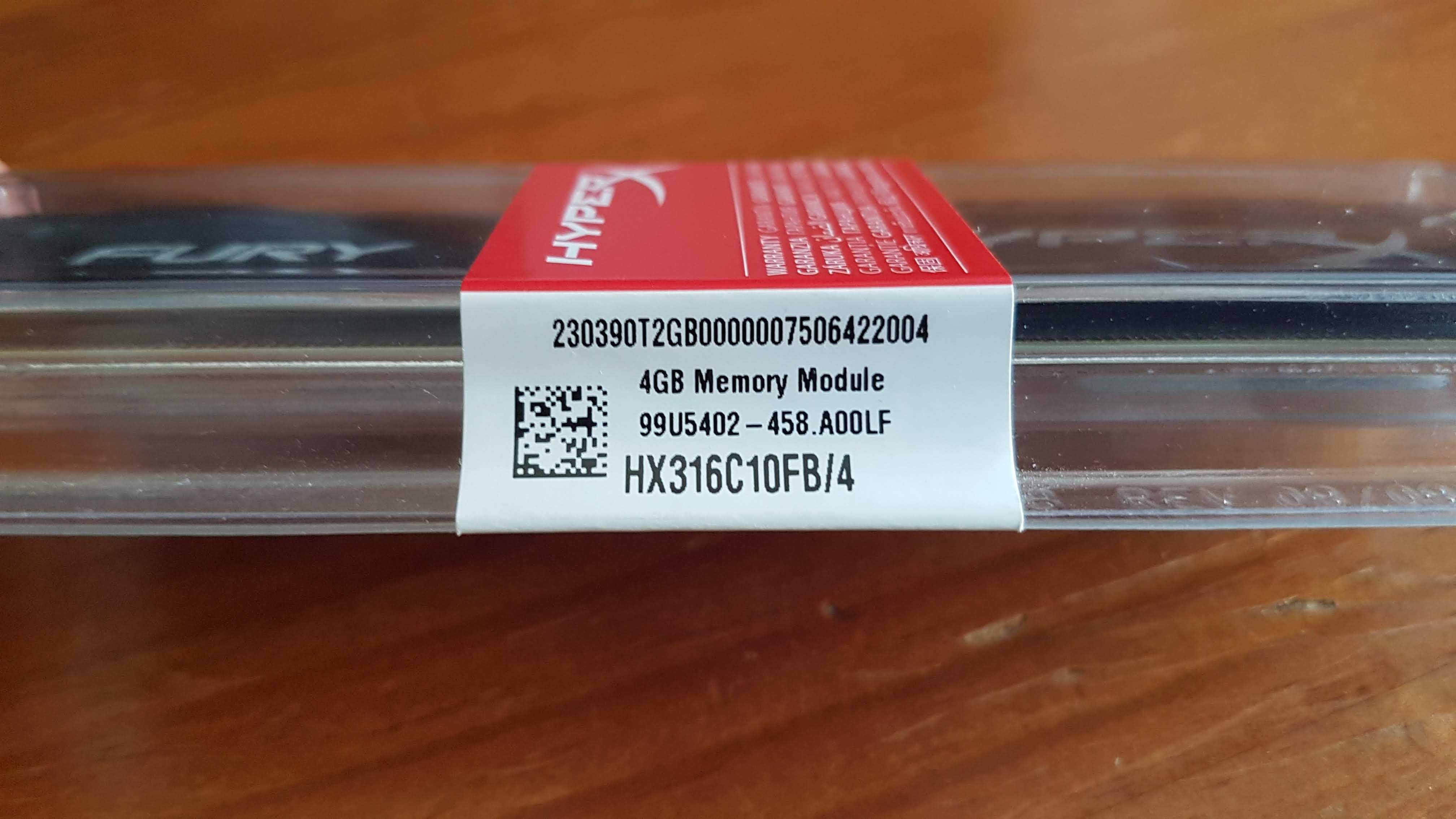 Memória RAM HyperX Fury 4GB (1x4GB) DDR3-1600MHz Black