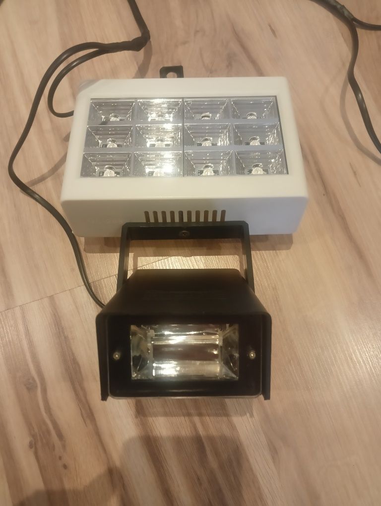 Lampy sceniczne / dyskotekowe / stroboskop. MOCNE. Zestaw 4 szt+GRATIS