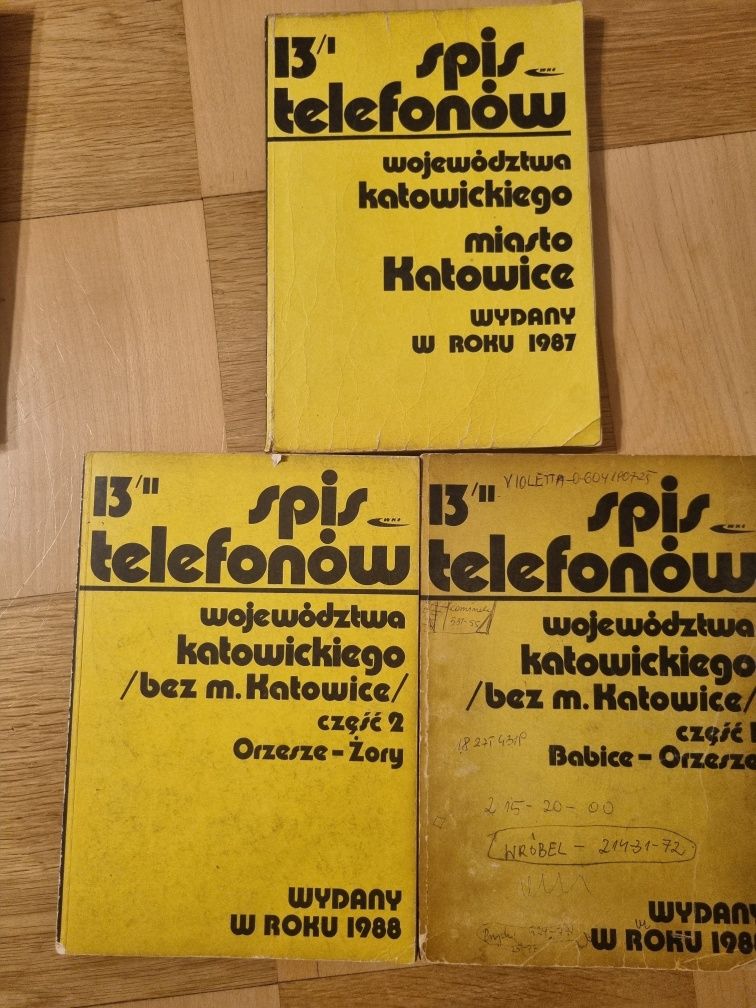 Książki telefoniczne woj katowickie 1987/88.