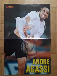 Andre Agassi/ Polonia Warszawa (herb) - plakat z gazety Mega Sport