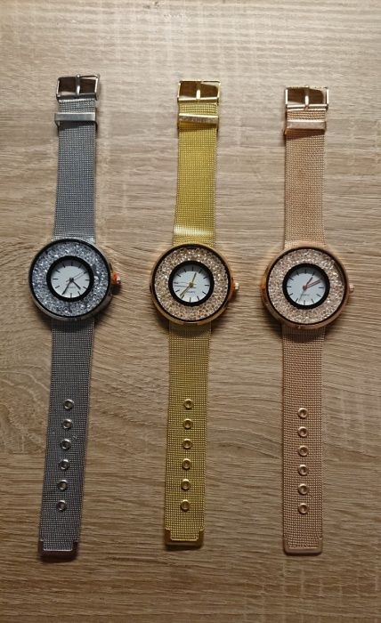 Luksusowy zegarek - Sypkie cyrkonie - NOWE