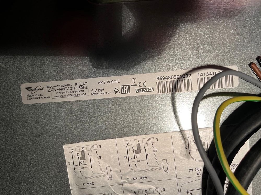 Placa vitrocerâmica whirlpool avariada, para peças
