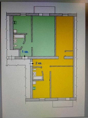 Продаж двох суміжних квартир(2-кімнатна+1-кімнатна)
