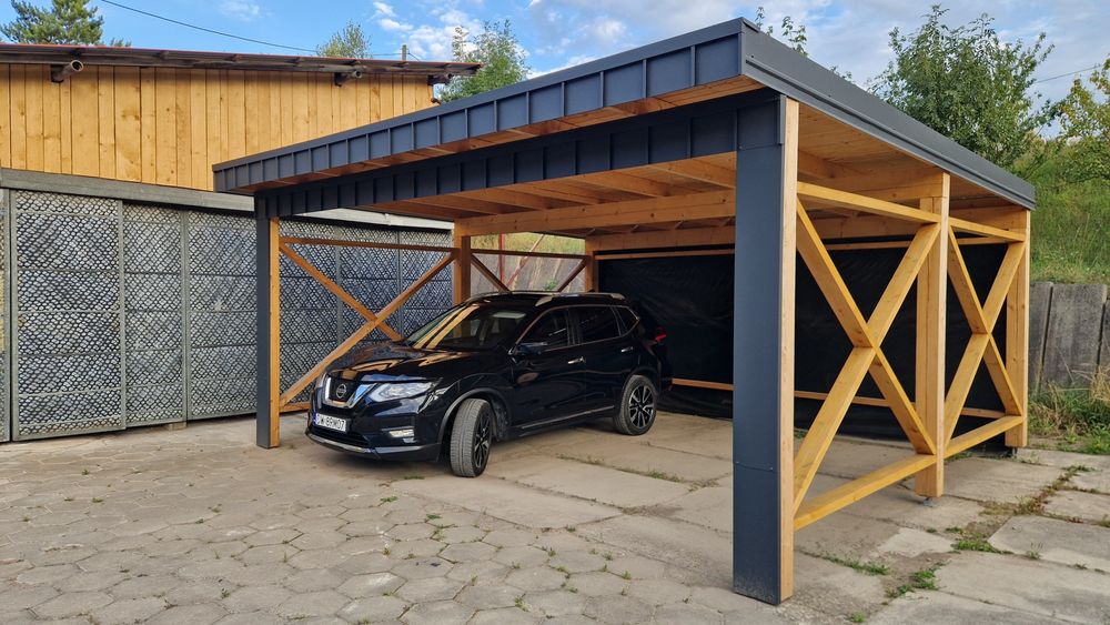 wiata samochodowa duża carport PREMIUM na dwa auta Krzeszowice