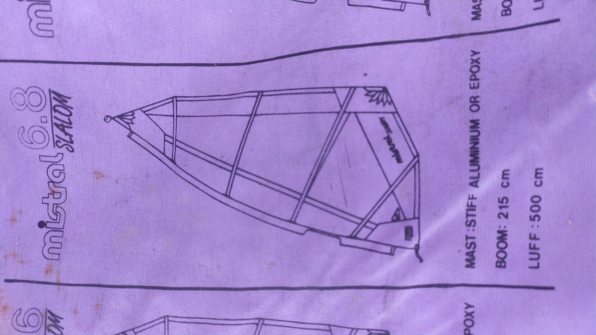 Żagiel windsurfing 6.8 mistral