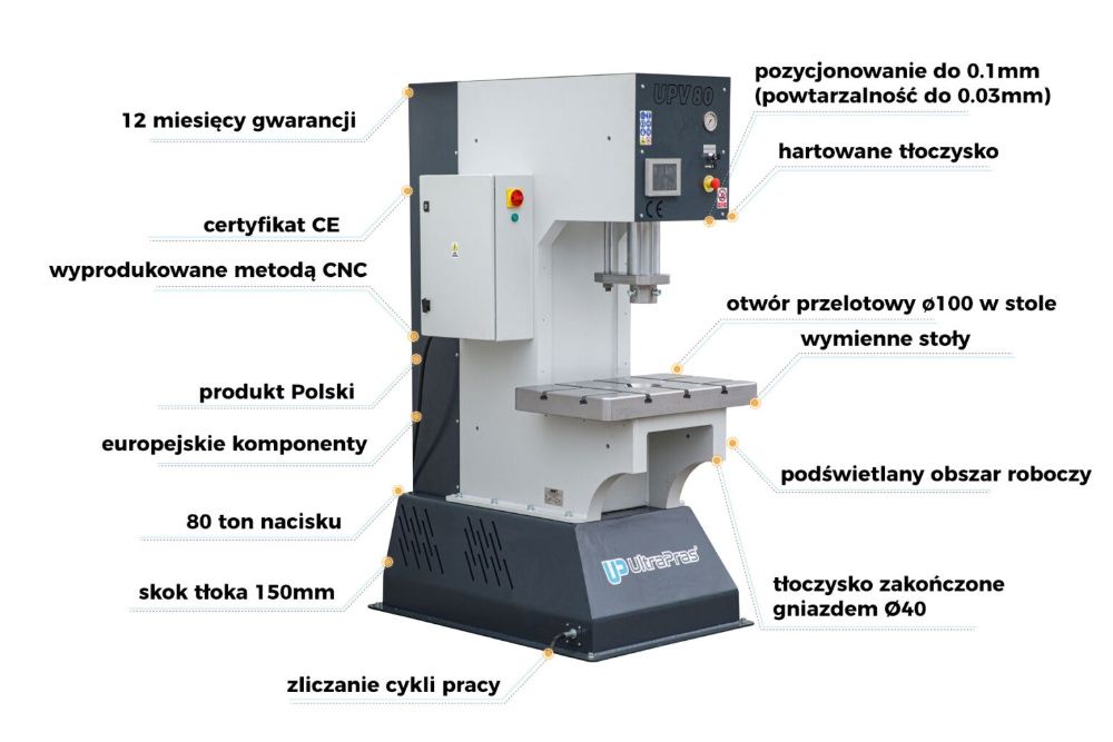 Prasa hydrauliczna UPV80 ton UltraPras