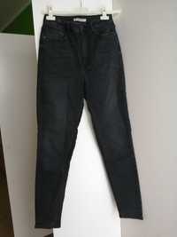 Ciemnoszare jeansy rurki z wysokim stanem Forever 21 rozmiar S