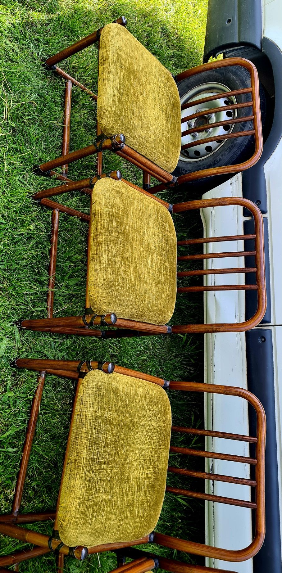Fotele krzesła w stylu boho w b.dobrym stanie " ratan " ratanowe