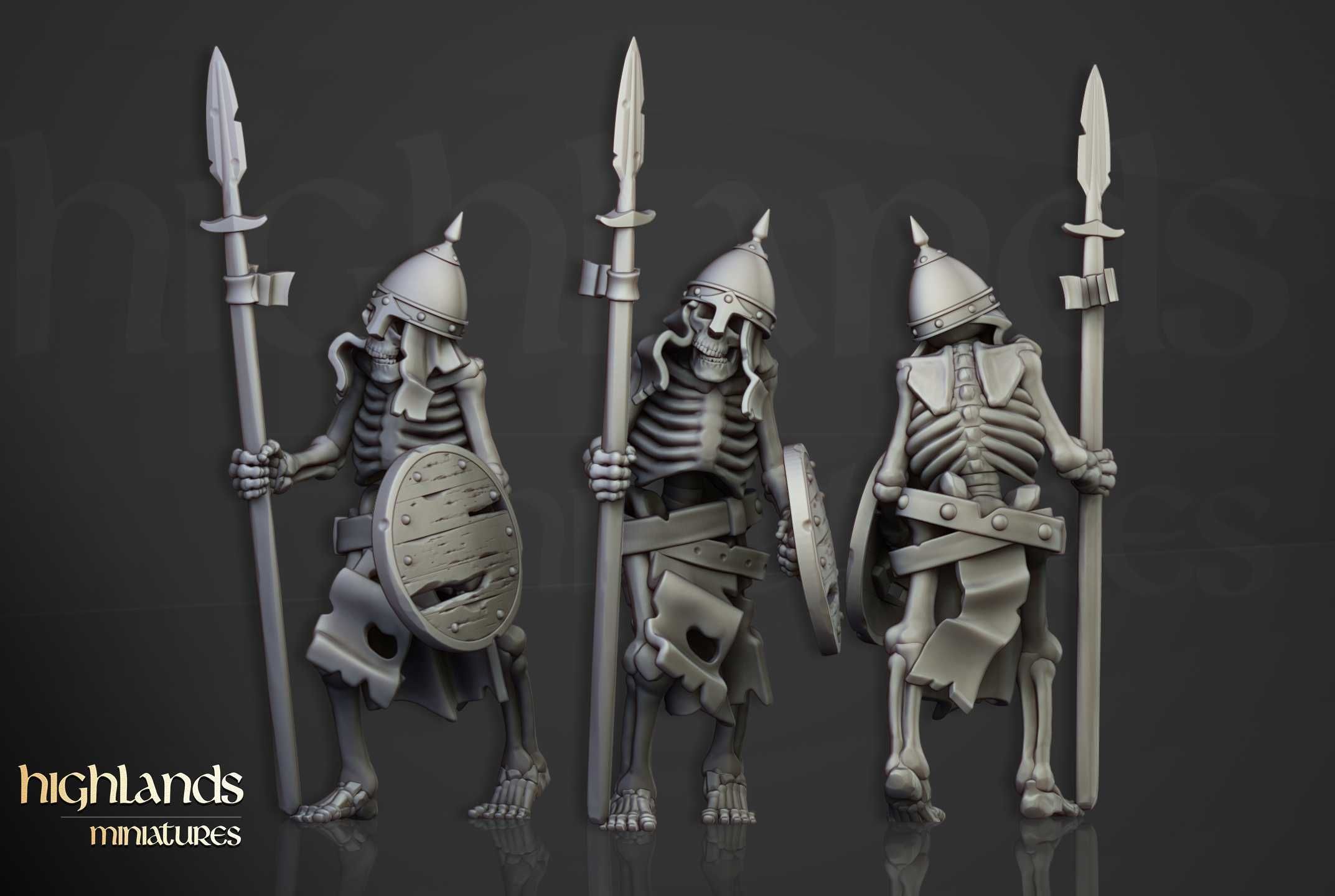 Skeleton Warriors with Spears - WFB ToW AoS - Highlands x10