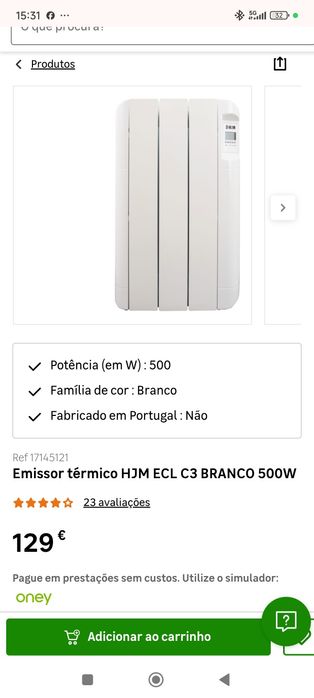 Aquecedor HJM Mod EBMC3